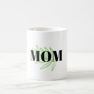mum green leaf coffee mug