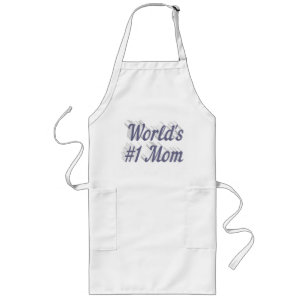 Mum grey text long apron