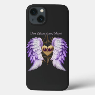Mum Guardian Angel with Wings and a Golden Heart iPhone 13 Case