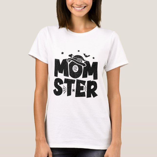 Mum Halloween Costume - Halloween Mum - Momster Ha T-Shirt (Front)