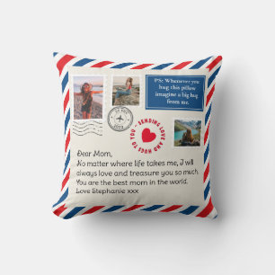 Mum Handwritten Letter Photo Collage Hug Cushion
