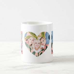Mum, Happy Mother's Day Floral Typographic Photo Coffee Mug