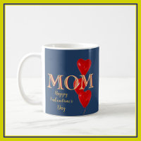 Mum Happy Valentine's Day Hearts Blue Red