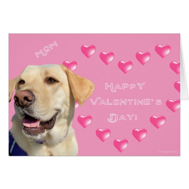 Mum Happy Valentine's Day Labrador Dog Hearts (Front Horizontal)
