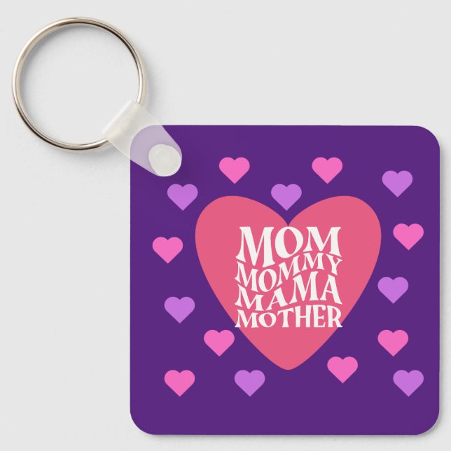  Mum has many names Metal Square Keychain (Front)