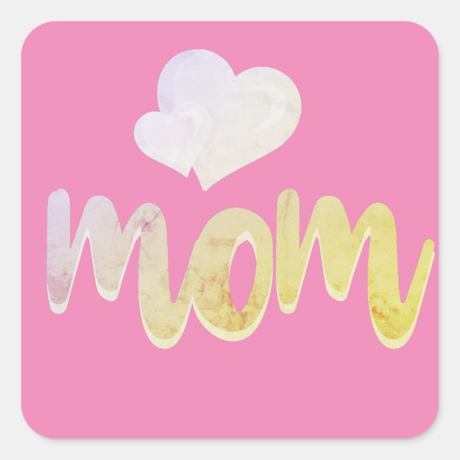 Mum - Heart    Square Sticker (Front)