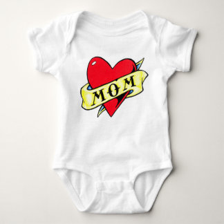 Mum Heart Tattoo Baby Bodysuit