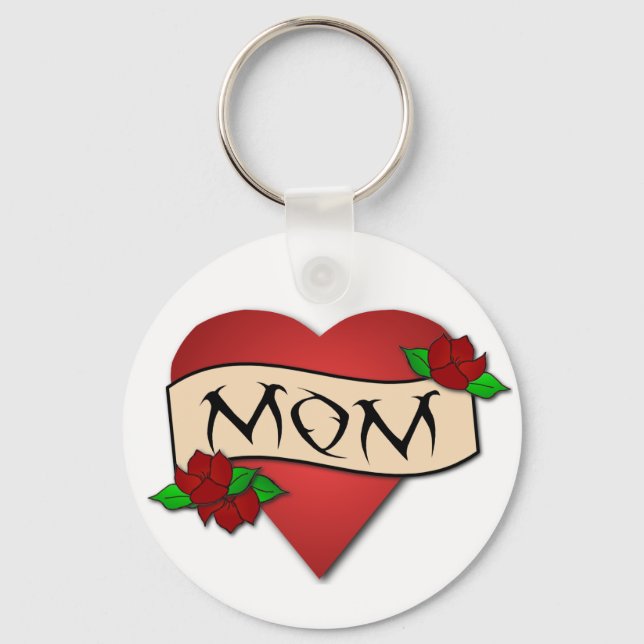 Mum heart tattoo keychain (Front)