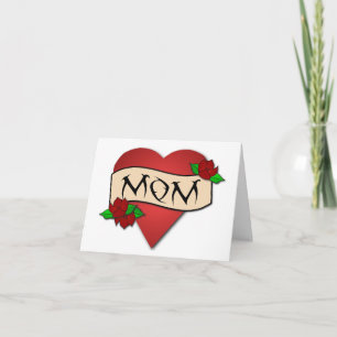 Mum heart tattoo Mother's Day card