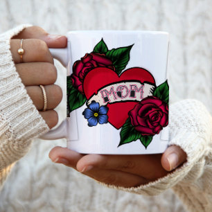 Mum Heart Tattoo Photo Mug