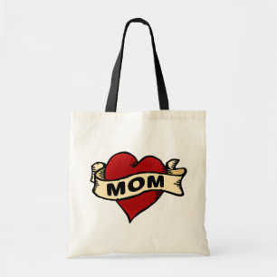Mum heart tattoo totebag tote bag