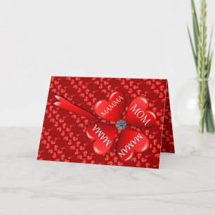Mum Hearts Clover with Diamond Card