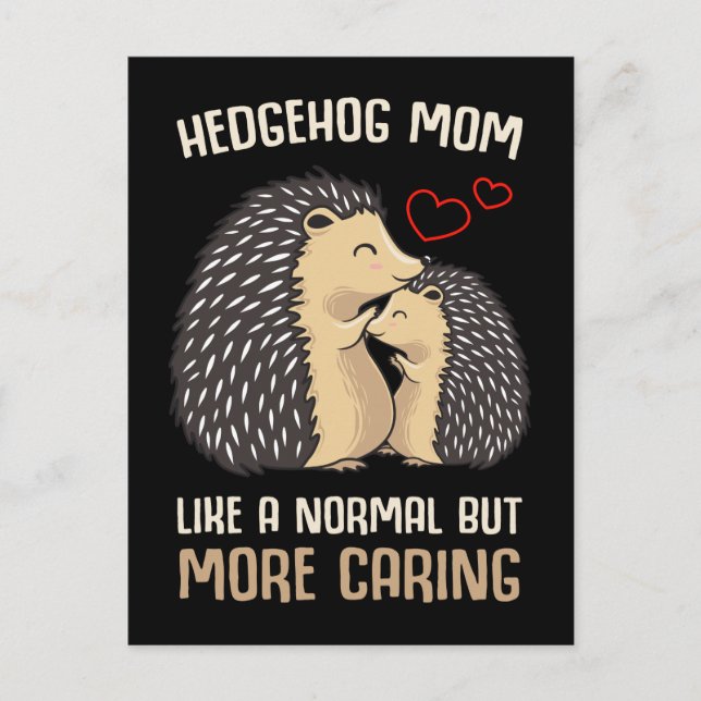 Mum Hedgehog Lover Daughter Son Postcard (Front)