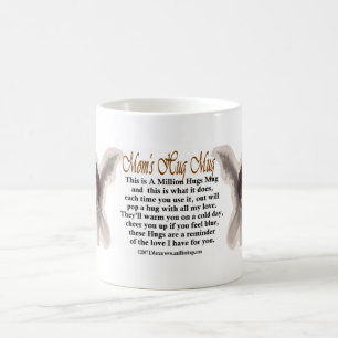 Mum hugs coffee mug