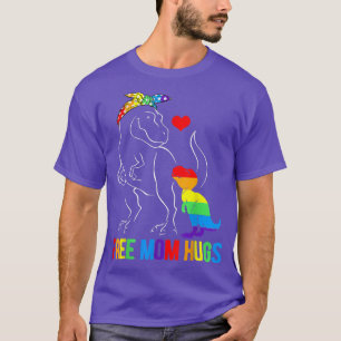 Mum Hugs Dinosaur Re Mamasaurus Ally Rainbow Flag T-Shirt