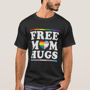 Mum Hugs Rainbow Heart Lgbt Pride Month T-Shirt