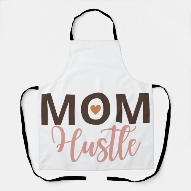 Mum hustle with heart apron (Front)
