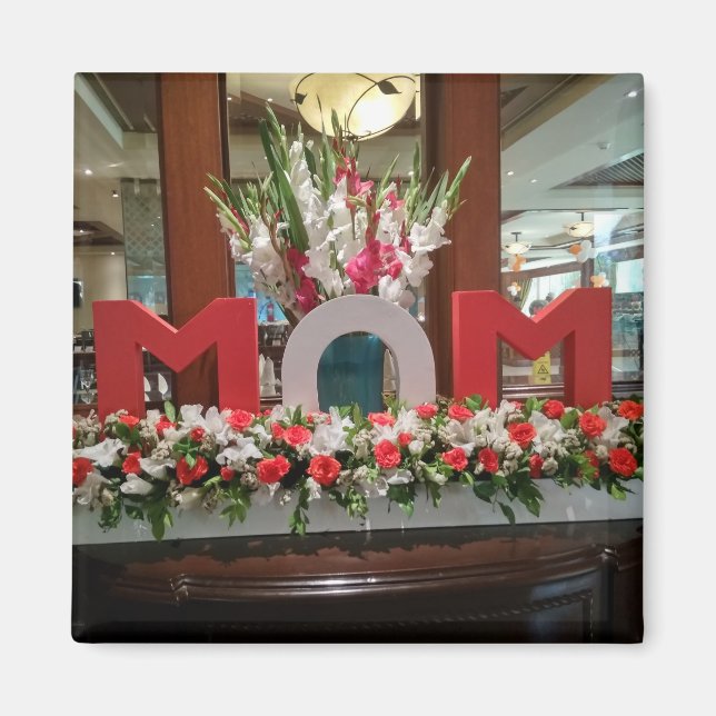 "Mum, I Love You" – A Heartfelt Floral Tribute Magnet (Front)