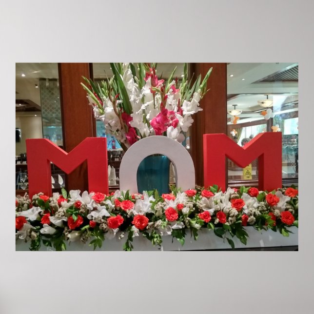 "Mum, I Love You" – A Heartfelt Floral Tribute Poster (Front)
