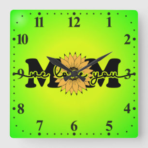 Mum I Love You - Mother's Day Square Wall Clock
