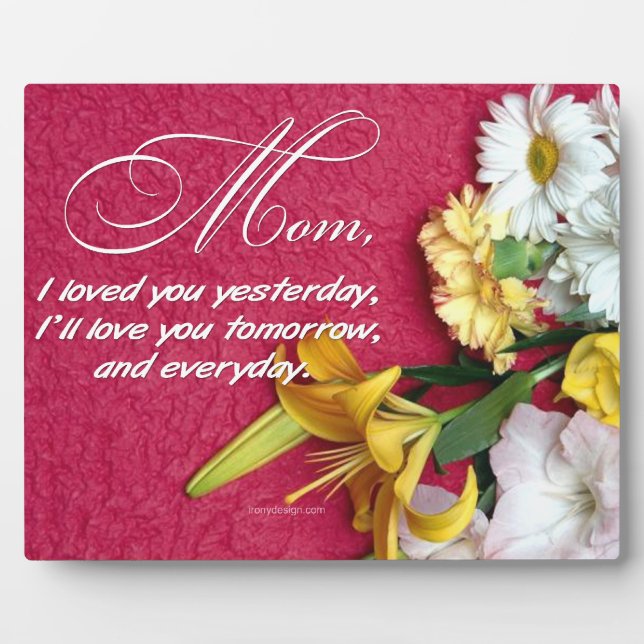 Mum, I Love You Plaque (Front)