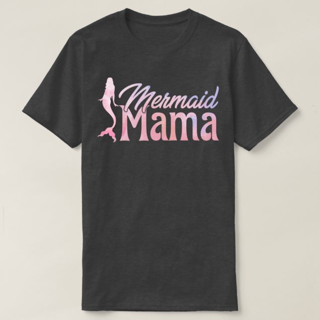 Mum I Mummy Family Matching Birthday Mermaid Mama T-Shirt (Design Front)