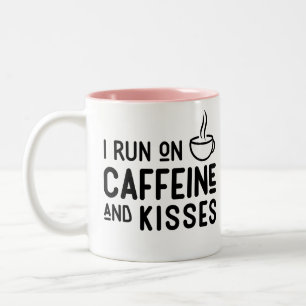 Mum "I Run on Caffeine & Kisses" Cute Mum Mug