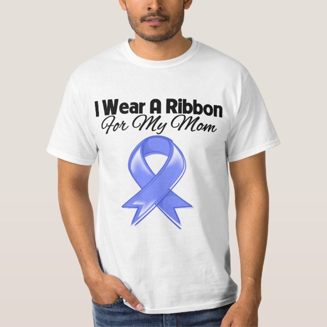 Mum - I Wear Periwinkle Ribbon T-Shirt (Front)