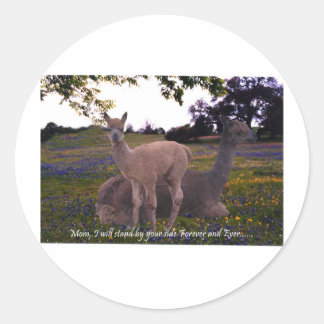 Mum I will stand by your side forever and ever! Classic Round Sticker