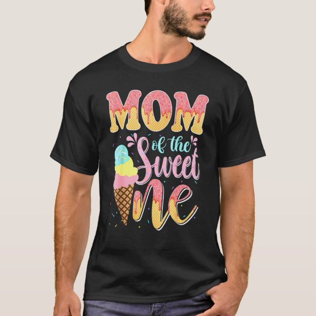 Mum Ice Cream Birthday Family   1st Birthday Party T-Shirt (Front)