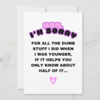 Mum I'm Sorry , Personalised Mother's Day