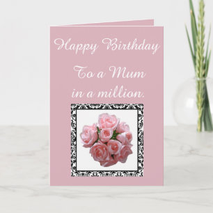 Mum in a Million. Birthday Card. Card