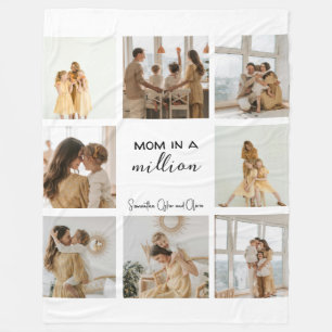 "Mum in a Million" Personalised Photo Collage Fleece Blanket