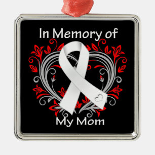 Mum - In Memory Lung Cancer Heart Metal Ornament