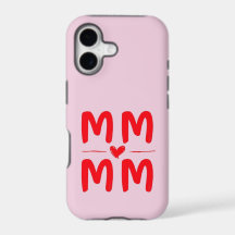 Mum Initials Heart Pink Minimalist Design