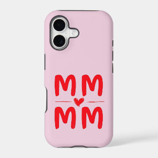 Mum Initials Heart Pink Minimalist Design