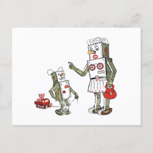 Mum is a robot postcard