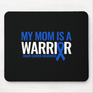 Mum is a Warrior Colon Cancer Awareness Month Blue Mouse Pad