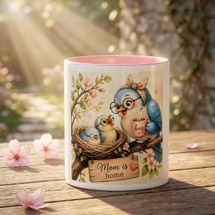 Mum Is Home Bird Mug Cute Gift for Mum