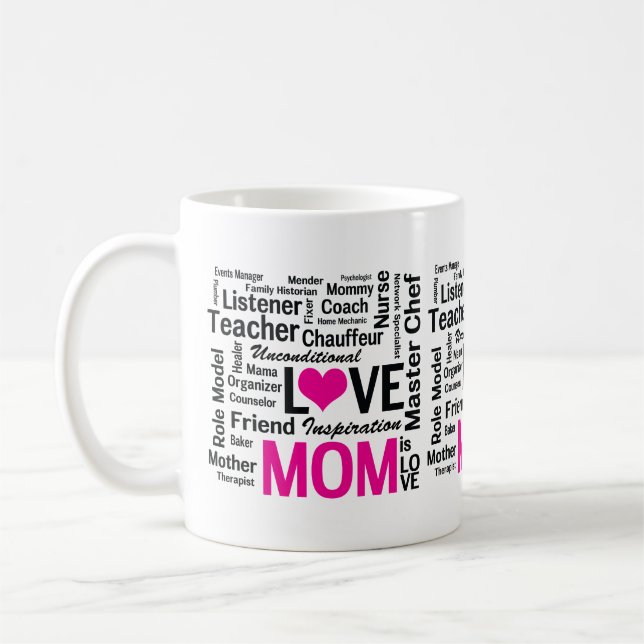 Mum is Love Mother's Day Gift for Do It All Mum Coffee Mug (Left)