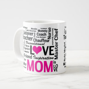 Mum is Love Mother's Day Gift for Do It All Mum Large Coffee Mug