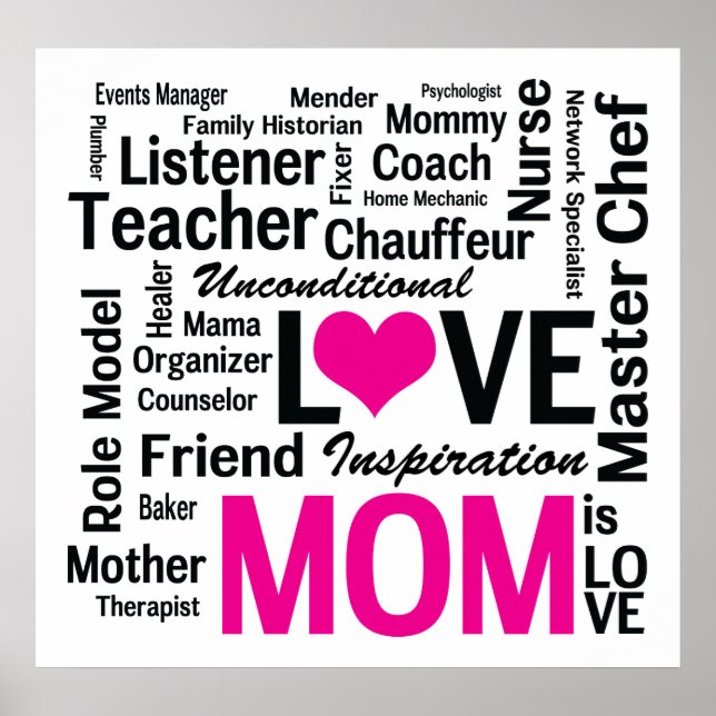 Mum is Love - Multitasking Do-it-All Mum Poster (Front)