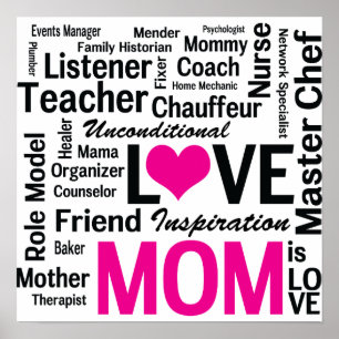 Mum is Love - Multitasking Do-it-All Mum Poster