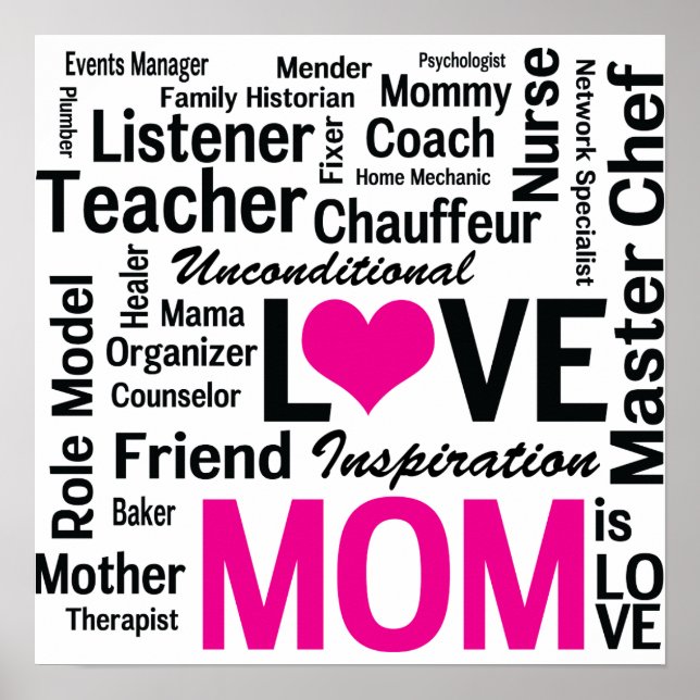 Mum is Love - Multitasking Do-it-All Mum Poster (Front)