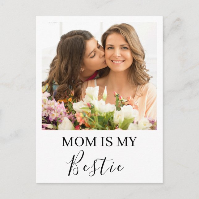 Mum Is My Bestie Personalised Names Photo Postcard (Front)