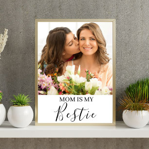 Mum Is My Bestie Personalised Names Photo Poster