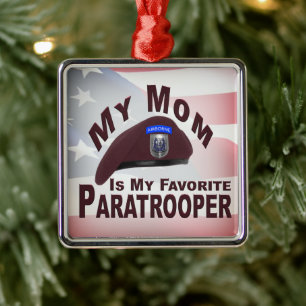 Mum is My Favourite Paratrooper Christmas  Metal Ornament
