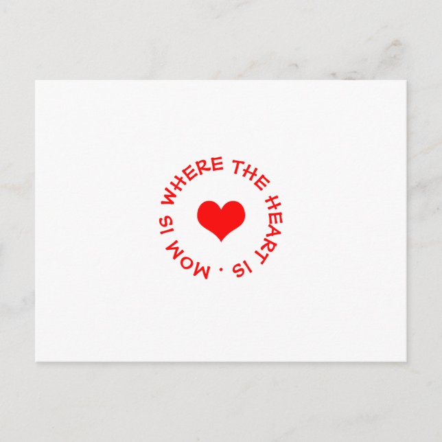 mum is where the heart is button postcard (Front)