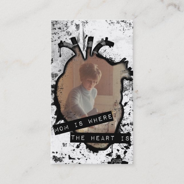 mum is where the heart is calling card (Front)