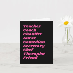 Mum Jobs Customisable Text Mother's Day Card